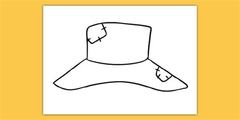 Outline Scarecrow Hat Template